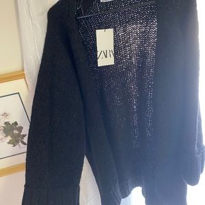 Zara black oversized cardigan